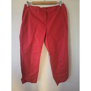 Weekend MaxMara Women's Red Cotton Straight Pants Size 12 Trousers Slacks